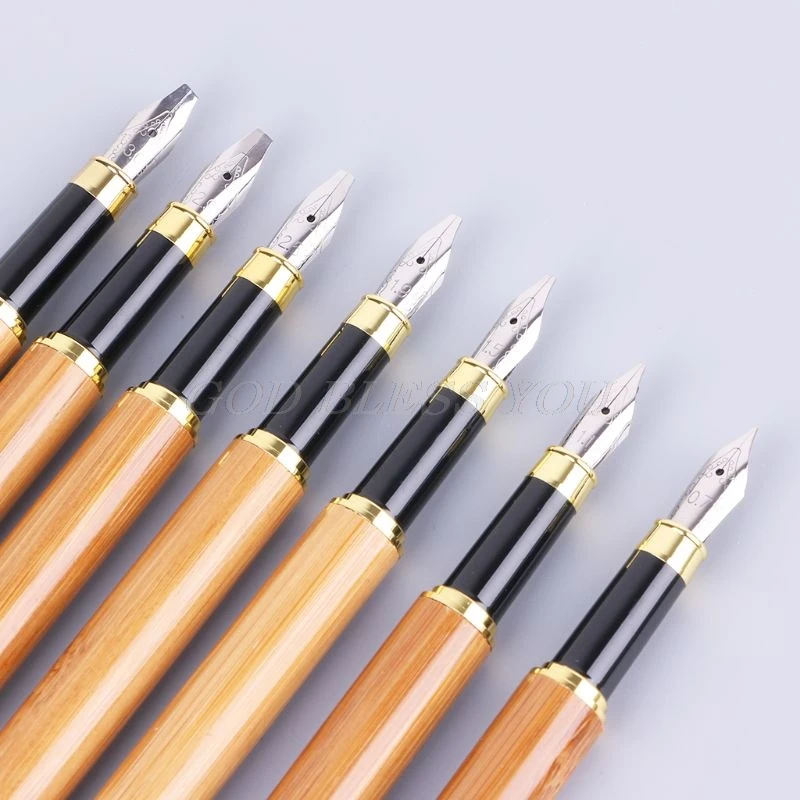 Bamboo Calligraphy Art Fountain Pen Chisel pointed Nib 0.7mm 3.0mm