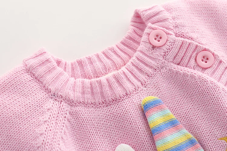  christmas official store Spring winter jumpsuit unicorn baby costume thicken knitted baby rompers n