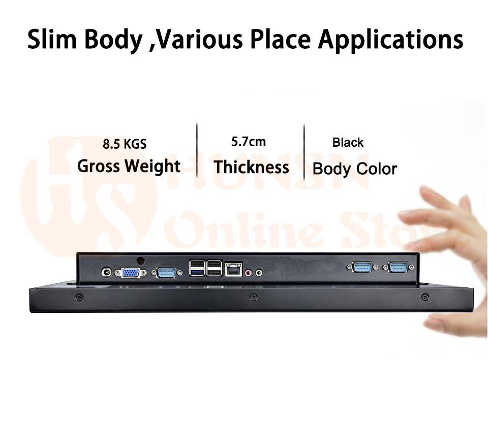 [HUNSN DA04W], 17-дюймовый Светодиодный промышленный Панель ПК, 10 точек емкостный сенсорный экран, Сенсорный экран, Windows10/Linux Ubuntu(убунту-операционная система, Intel Celeron J1900