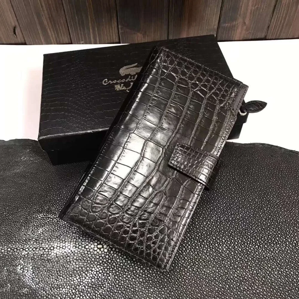 Mens Crocodile Wallet Alligator Genuine Leather Skin Credit Card ID Purse Holder