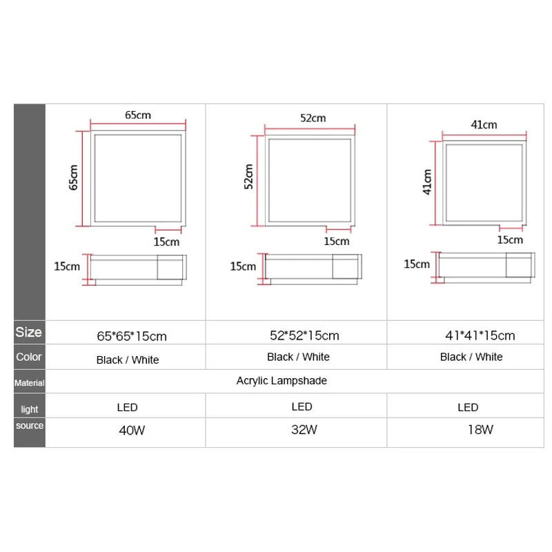 Купить Современный 40 Вт Светодиодный акриловый светильник с утопленным ...