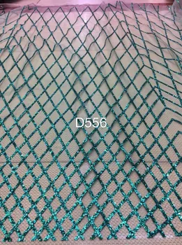 

Popular design glued glitter SH-61002 embroidery African tulle lace French net fabric embrodery lace fabric for dress