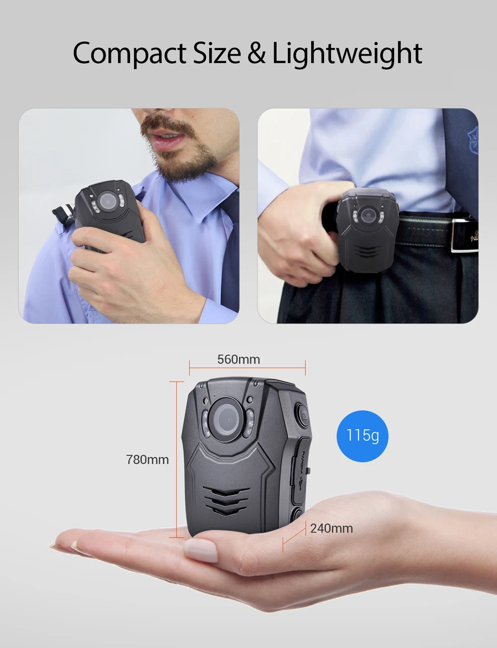 BOBLOV PD50 32GB Police Body Camera Recorder HD 1296P Politie Camera de corpo Infrared Night Vision
