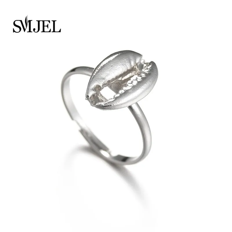 

SMJEL Boho Sliver Gold Color Ring for Female Shell Party Wedding Rings for Women Fashion Jewelry Bague Femme Anillos Mujer