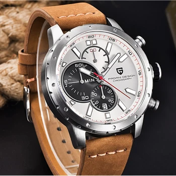 

Pagani Design Waterproof Men's Sport Chronograph Quartz Watch Luxury Brand Watch Military Watch Multifunction Leather watch