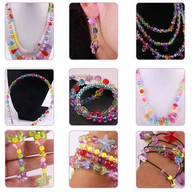 DIY Handmade Beaded Toy with Accessory Set Kids Girl Weaving Bracelet Jewelry Making Toys Educational Toys for Children Gift 5