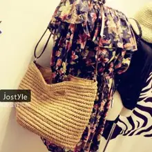 Соломенная сумка дикие женские модели травяные плечи пляжные сумки