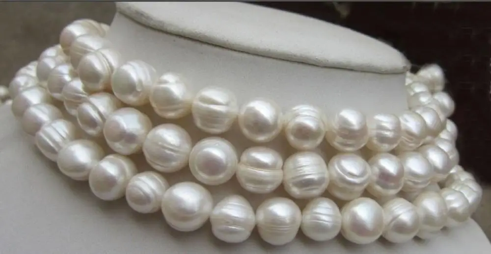 

Hot sell ->@@ AAA+HGY+AS Natural Huge 9-10mm White south sea Cultured Pearl Necklace 60" WW #@ -Top quality free shipping
