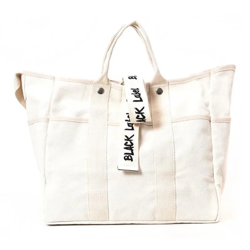 

One-Shoulder Literary Fan Letter Printing Tote Bag Portable Diagonal Big Bag Leisure Travel Bag