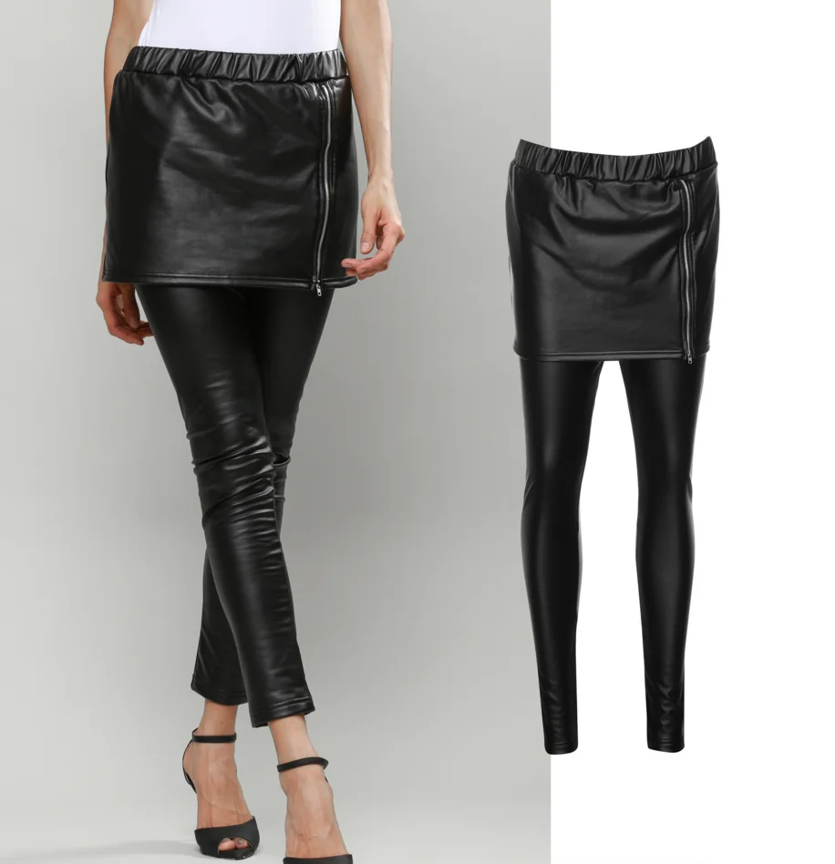 2017 Новый стиль лучшие продажи леггинсы ПУ Кожа Смотри Леггинсы с | Женская одежда