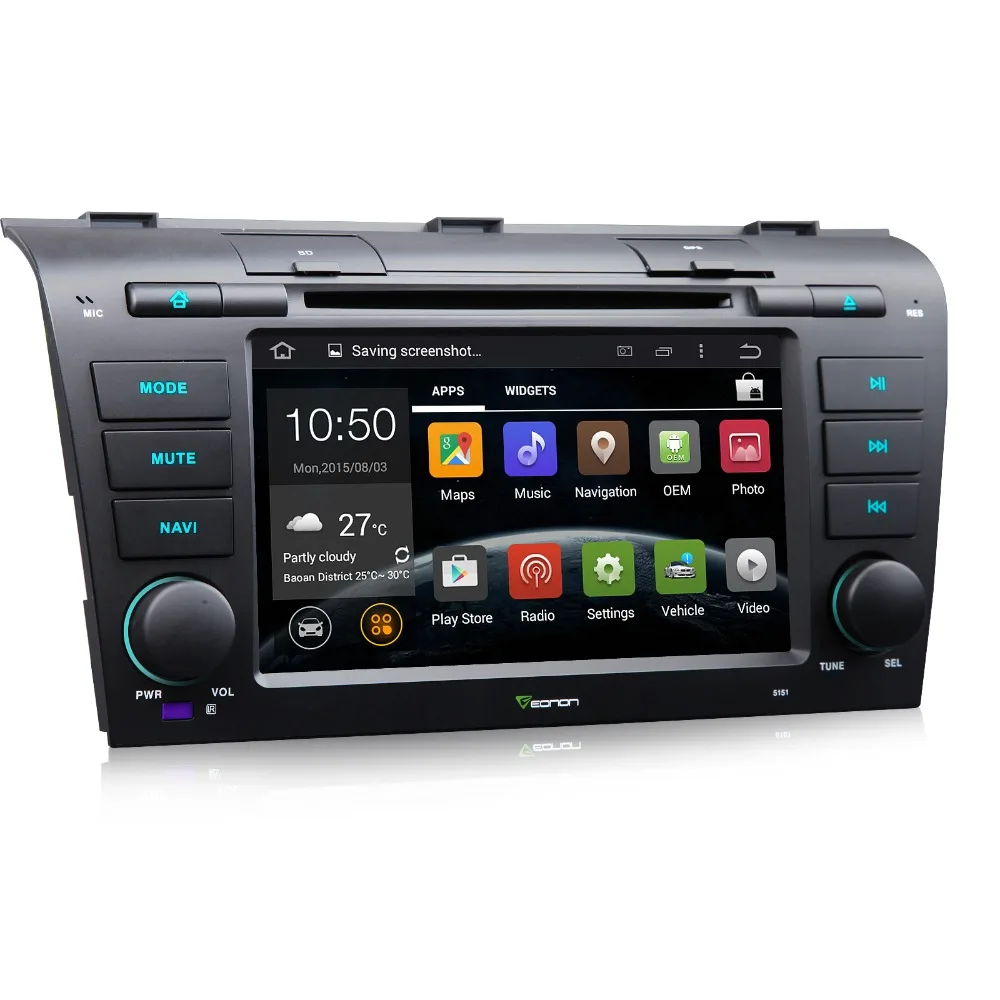 7" Multimedia Android 4.4.4 Quad Core Car Dvd For Mazda 3 2004/2005