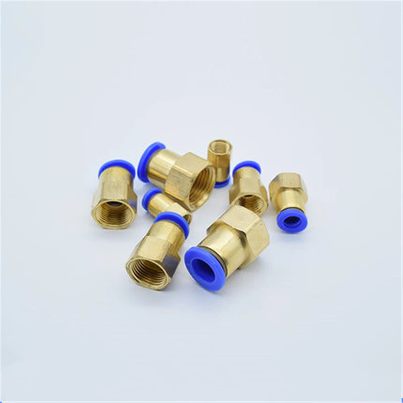 PCF воздушный фитинг 4 6 8 10 12 мм шланговая трубка 1/" 3/8" 1/" BSP 1/4" Женский латунный пневматический, с резьбой соединитель Быстрый Соединительный фитинг