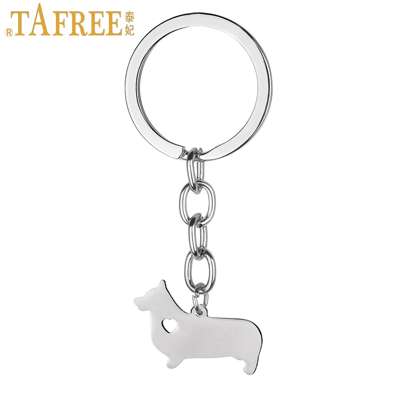 TAFREE Новый Модный кулон со щенком из нержавеющей стали брелок для ключей немецкая
