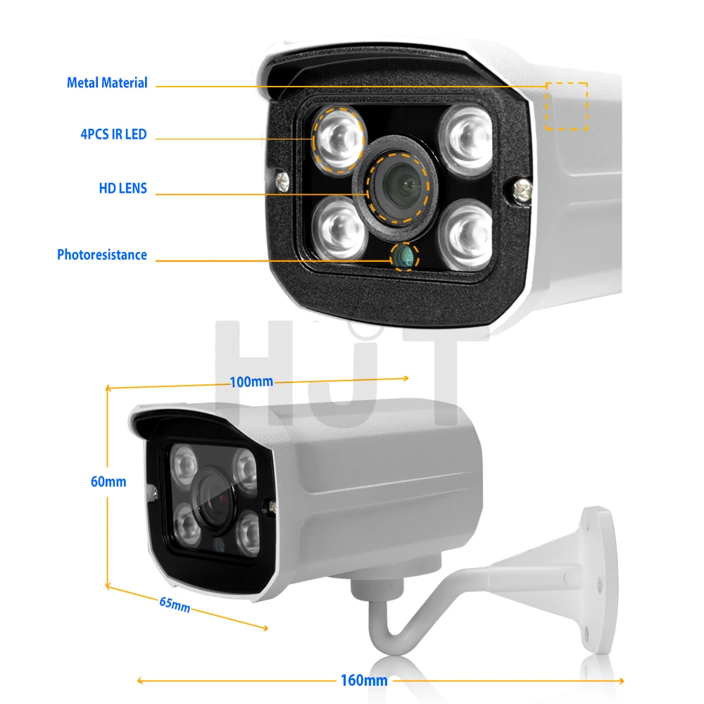  HJT H.265 5.0MP WIFI IP Camera SD Card Slot CCTV Camera Night Vision Onvif 2.1 Outdoor Waterproof C