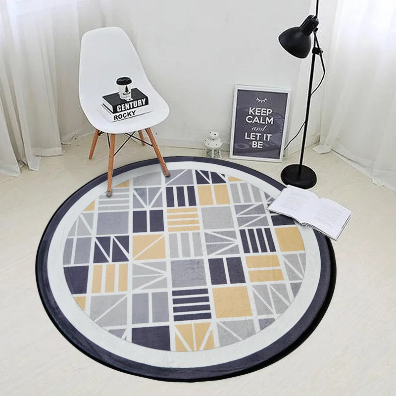 Nordic Style Round Carpet for Living Room Geometric Patterns Area Rug Kids Play Mat Popular Bedroom Floor Mat Computer Chair Rug Nordic Style Round Carpet for Living Room Geometric Patterns Area Rug Kids Play Mat Popular Bedroom Floor Mat Computer Chair Rug
