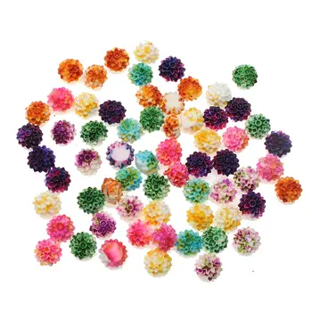 

100pcs Kawaii Resin Flowers Flatback Cabochon Scrapbook Craft Clear Embellishments DiyDecor For Headwear Phone Nail Art Stickers