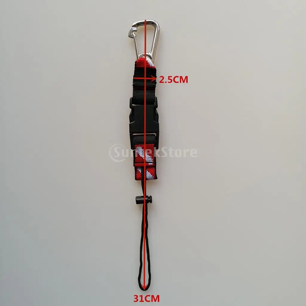 Dive Holder Lanyard Webbing Strap Clip for Scuba Diving Snorkeling BCD Camera, Light, Mouthpiece, Fin, Mask Gear Accessories