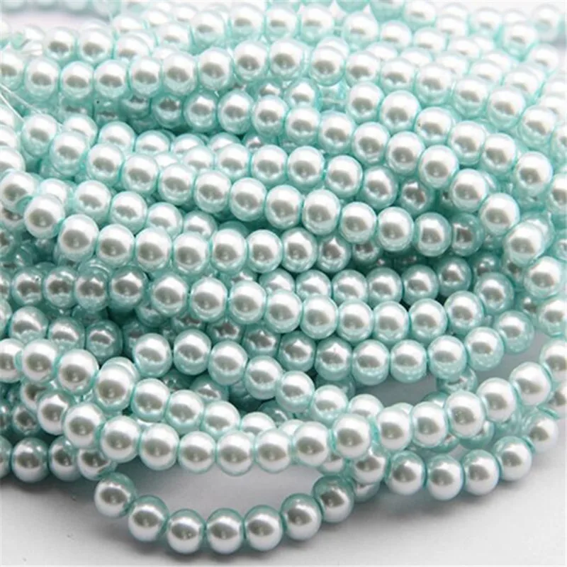 Loose 3mm 10mm Lt Blue Color Fake Pearl Diy Hand Craft Round Glass