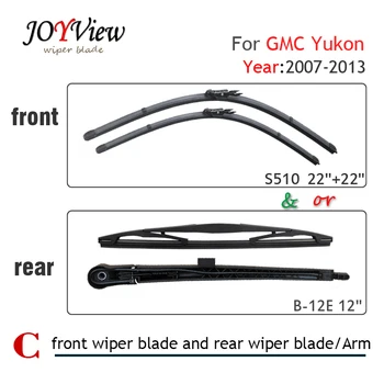 

S510 22"+22" Front Wiper Blade and Rear Wiper Arm Blade for GMC Yukon (2007-2013), 12" rear wiper blade for GMC Yukon