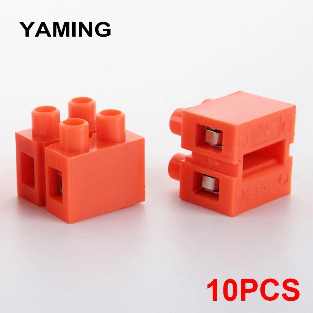 (10PCS) Orange Wire Connector 2 pin Terminal blocks universal quick ...