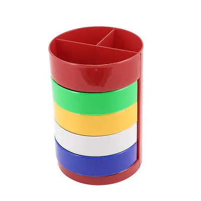

Assorted Color Plastic Cylinder Shape Ruler Pencil Pen Holder