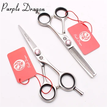 

5.5" 16cm 440C Purple Dragon Pink Stone Hairdresser's Scissors Thinning Shears Cutting Scissors Professional Hair Scissors Z9012