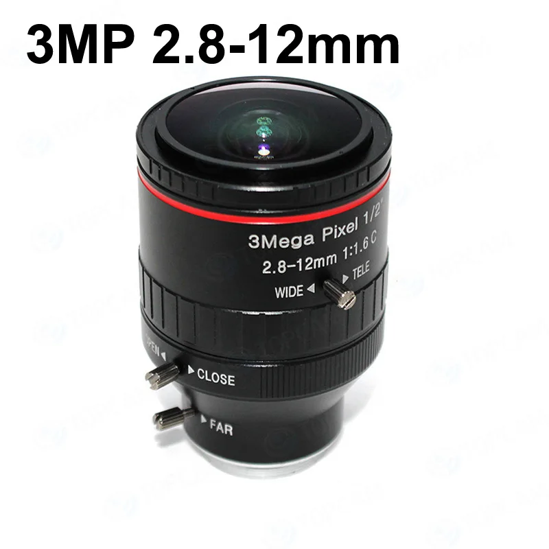 

Free Shipping 3 Mega Pixel F1.6 HD 2.8-12mm CCTV lens C Mount Manual Varifocal Focal IR 1/2" 1:1.6 for Security CCTV IP Camera
