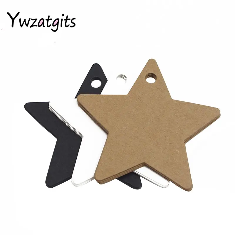 

50pcs 6*6cm Star Kraft Paper Labels Hang Tags For Clothing Packaging Labels Christmas Favors Gifts Tags YI0904