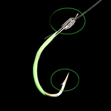 30 шт. светящийся рыболовный крючок с зазубринами снасти из высокоуглеродистой стали крючок с веревкой для рыбалки с линией Agrafe US# V