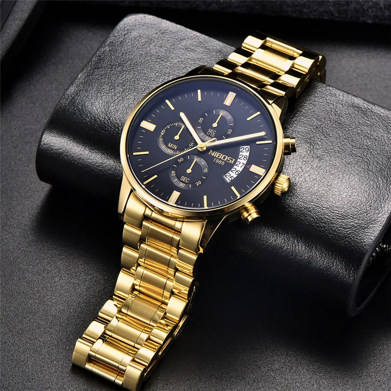 NIBOSI для мужчин часы Элитный бренд хронограф кварцевые деловые часы мужской дропшиппинг relogio masculino