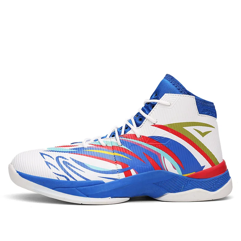 

2018 spring anti-skid damping outdoor sports shoes high and big yards basketball shoes comfortable and wearable men's shoes
