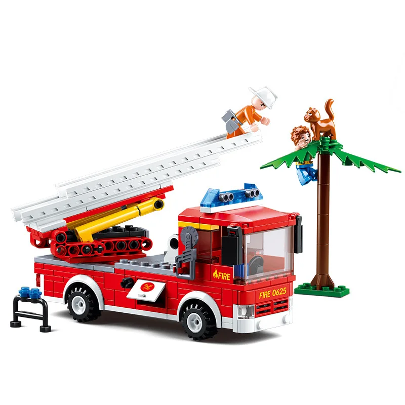 

269pcs Children's building blocks toy Compatible Legoings city Fire alarm series ladder fire truck figures Bricks birthday gift