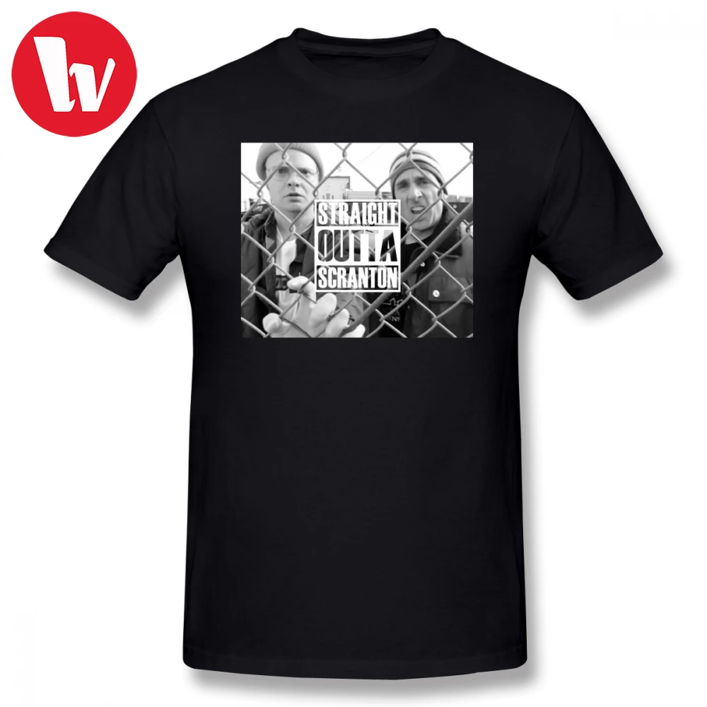 

Michael Scott Tee Shirt Straight Outta Scranton T-Shirt Men Print Graphic Tees Men's Short Sleeve Cotton Fashion T Shirt 4XL
