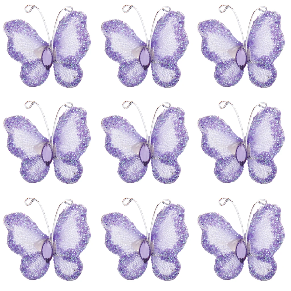 50 шт. сварная сетка чулок Бабочка w/блеск и Свадебное Ремесло Декор 3x2 см Свадебная вечеринка DIY предметы домашнего обихода - Цвет: Coffee