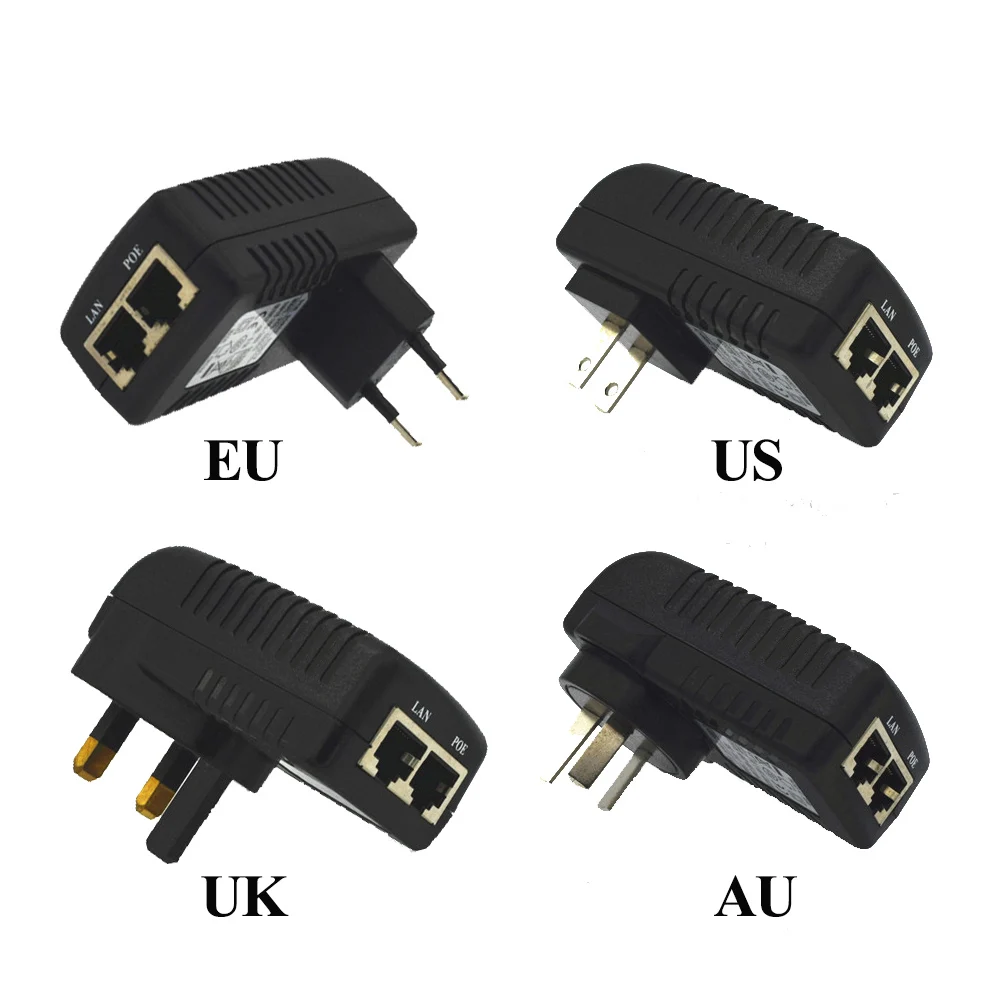 

ENSTER Wall Plug POE Injector with 48V Power Supply Power over Ethernet for Hikvision Dahua IEEE802.3af PoE IP Camera, IP Phone