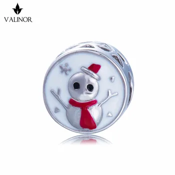 

snowman 925 Sterling Silver beads charms fit Bracelets Never change color DDBJ023