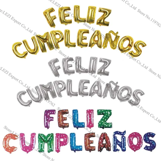 Spanisch Buchstaben Tastatur Abdeckung Happy Birthday Folienballons