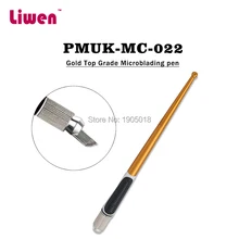 Новое поступление 50 шт/партия Улучшенный Золотой Цвет 3D Ручка для микроблейдинга постоянный макияж татуировки ручные инструменты 10 шт одноразовые лезвия