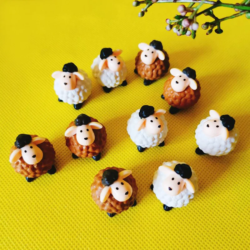 

wholesale~10 Pcs/ miniatures animals/sheep/cute/fairy garden/doll house/terrarium/gnome/figurine/home desktop decor/diy supplies