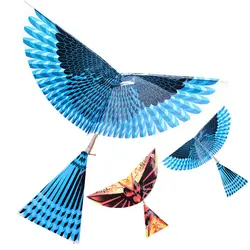 Резиновые товары для птиц воздушный змей открытый игрушечные лошадки детей самолет DIY сборки хлопающие крыло полета модель детей подарок