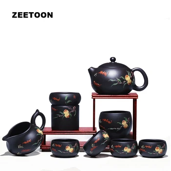 

230cc Authentic Yixing Teapot Tea Set Tea Xi Shi Pot Teacup Fair Cup Filter Kit Master Handmade Purple Clay Teaware Set Gift Box
