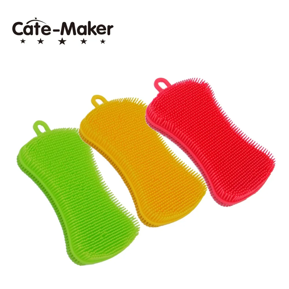 Cate Maker силиконовая щетка для чистки посуды Волшебные щетки для мытья кухонного горшка Чистка стирка инструмент, Случайная