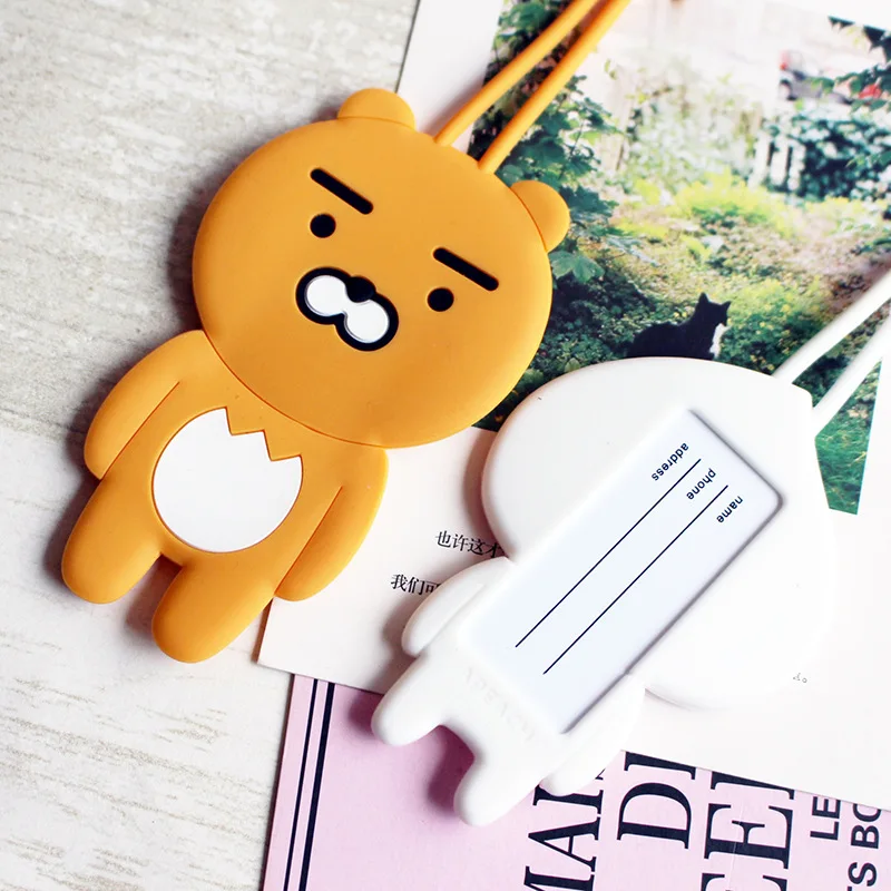 Travel Accessories Cartoon Silica Gel Brown Bear Luggage Tag Women Portable Label Suitcase ID Address Holder Baggage Boarding Travel Accessories Cartoon Silica Gel Brown Bear Luggage Tag Women Portable Label Suitcase ID Address Holder Baggage Boarding