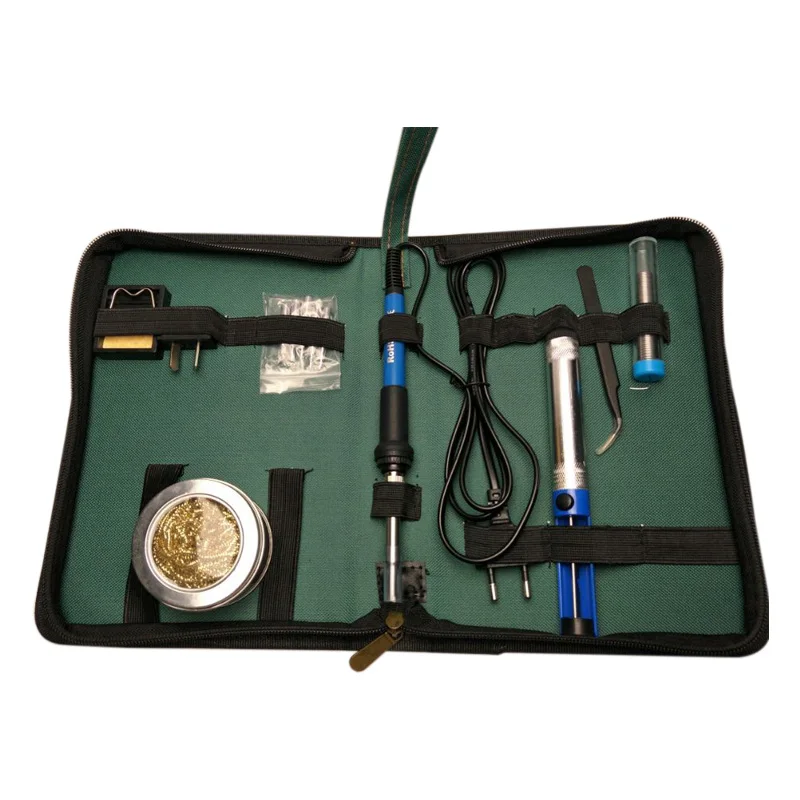 

60W Soldering Iron 6 Tips Welding Kit Tool Stand Pump Lead Free Power Switch