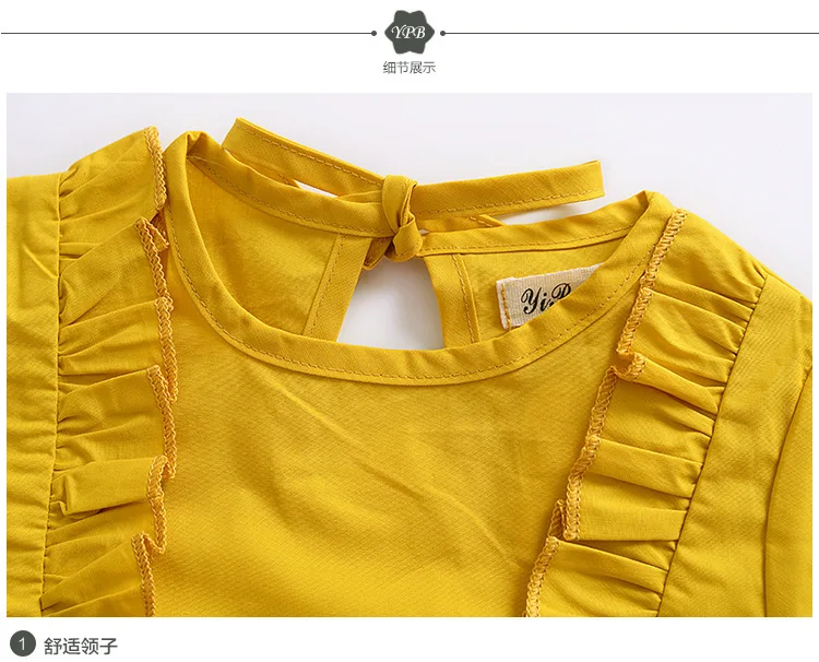 CieiK Yellow Girls Lacework Clothes Long Sleeves Newborn Princess T-shirts Kid Cute Solid 2018 New Spring Fashion Infant Costume (11)