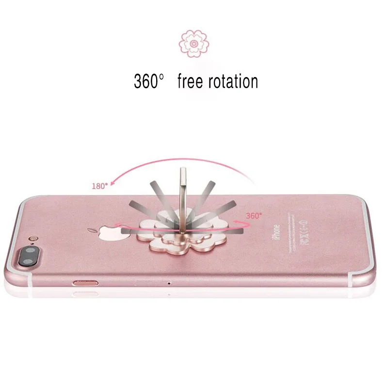 KONGREY 360 Degree Stand Luxury Lucky flower Finger Ring Mobile Phone Smartphone Stand Holder For iPhone Samsung Huawei Xiaomi