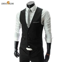 UNIVOS KUNI,, мужской деловой жилет, приталенный, Одноцветный, костюм, мужской дизайн, брендовый, для мальчиков, нагрудный карман, большой размер, 5XL, Q6054