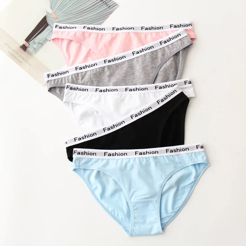 3 pcs/Pack! Low Waist Fashion Briefs for Girls High Quality Cotton Panties M to XXL Soft Pink Underwear