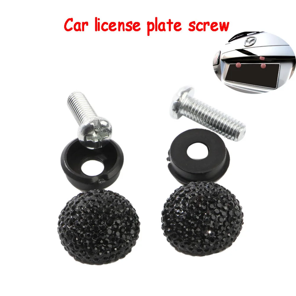 

Rhinestone Number Plate Covers Car Screw Bolt Caps License Plate Accessories