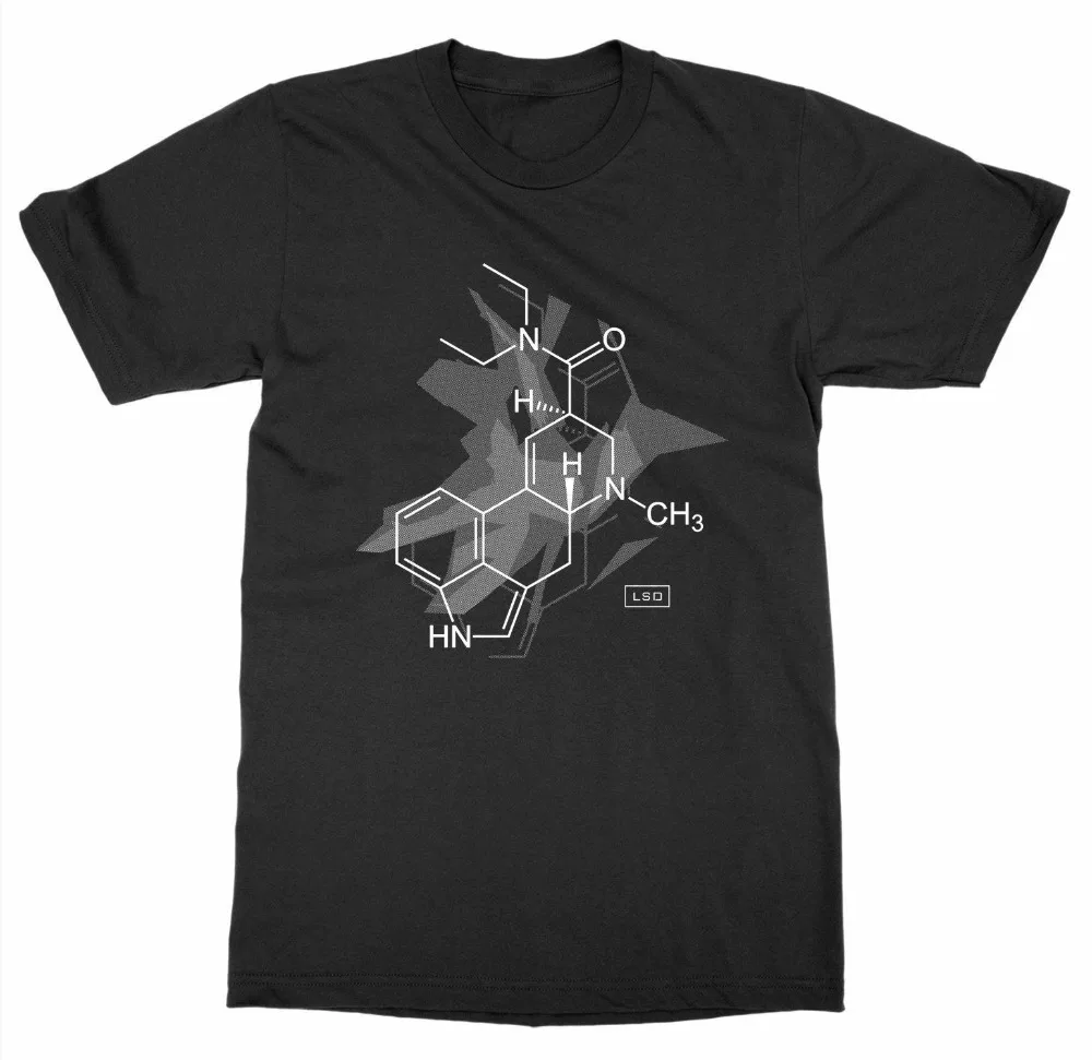 Футболка Lsd с химическими молекулами лабораторный эксперимент нейрогормоном